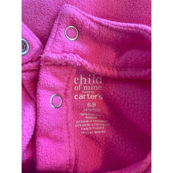 Child of Mine Carter's 6-9 Months Pink Penguin Applique Fleece Top - Picture 3 of 5
